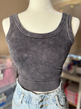 Ribbed Scoop Zenana Crop Tank